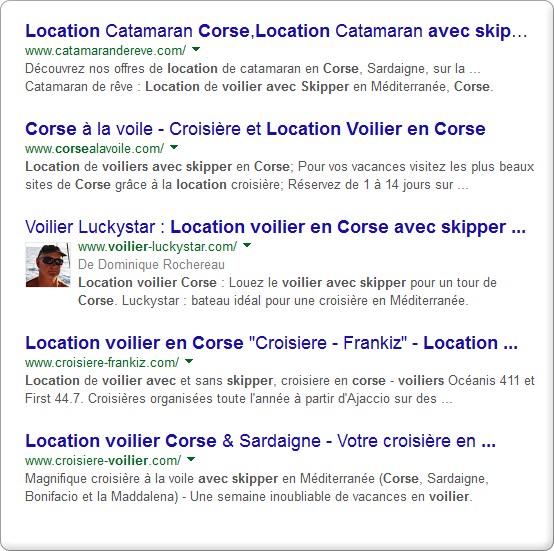 Exemples Page Rich Snippets - Création site Internet Nice