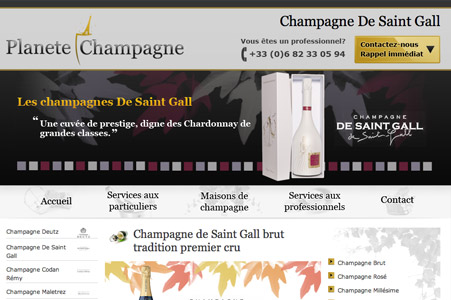 Creation site internet Planete Champagne (site vitrine)
