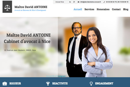 Creation site internet Maître David ANTOINE – Avocat Nice