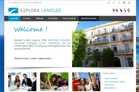 Creation site internet Explora Langues