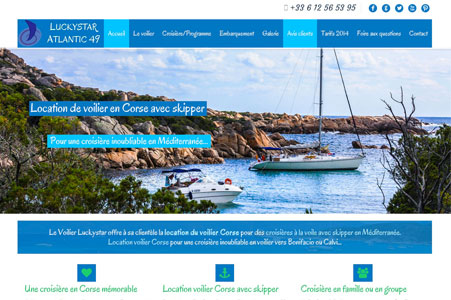 Création site internet Voilier Luckystar – Location voilier Corse