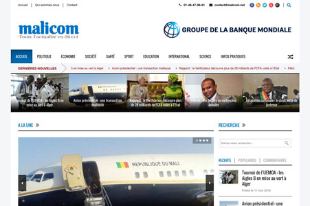 Création site internet Malicom – Actualité Mali