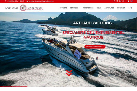 Création site internet de Arthaud Yachting – Agence événementielle