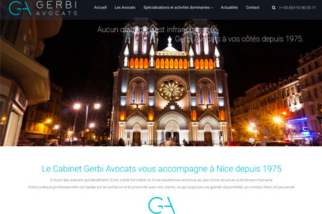 Agence creation site internet Nice - Création site internet Gerbi Avocats - Cabinet avocat Nice