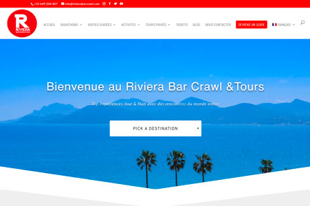 Agence creation site internet Nice - Référencement de Riviera Bar Crawl & Tours