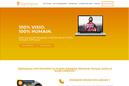 Agence creation site internet Nice - Création site internet Digilangues | Cours en visioconférence