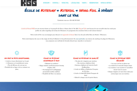 Création site internet école de Kitesurf KGG